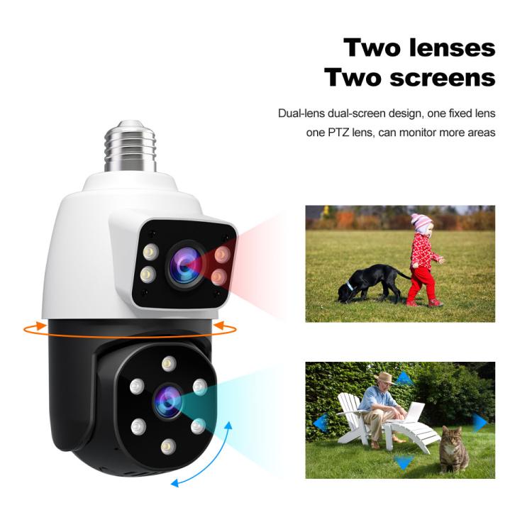 SriHome SH068 E27 4MP HD Dual Lens Light Bulb Camera Outdoor IP66 Waterproof SriHome SH068 E27 4MP HD Dual Lens Light Bulb Camera Outdoor IP66 Waterproof